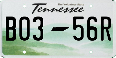 TN license plate B0356R