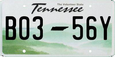 TN license plate B0356Y