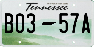 TN license plate B0357A