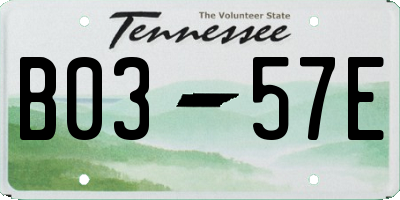 TN license plate B0357E