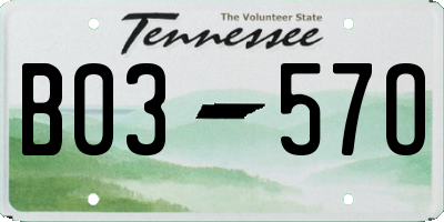 TN license plate B0357O