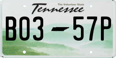 TN license plate B0357P