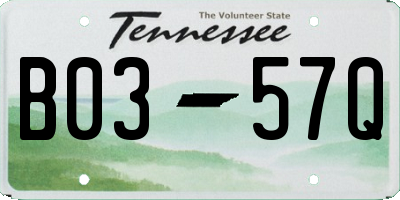 TN license plate B0357Q