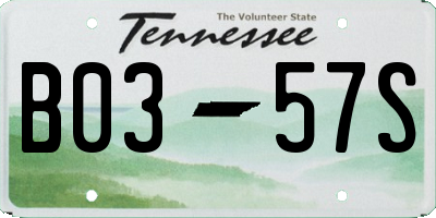 TN license plate B0357S