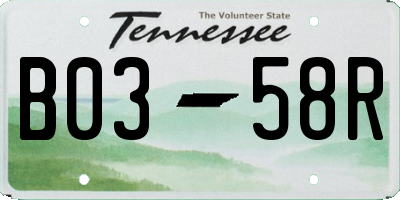 TN license plate B0358R