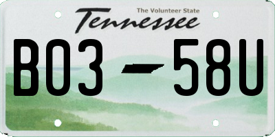 TN license plate B0358U