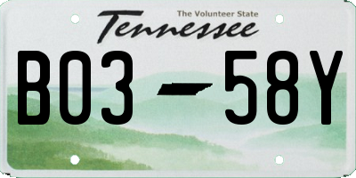 TN license plate B0358Y