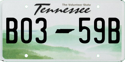 TN license plate B0359B