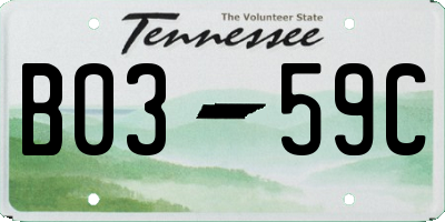 TN license plate B0359C