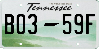 TN license plate B0359F