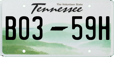 TN license plate B0359H