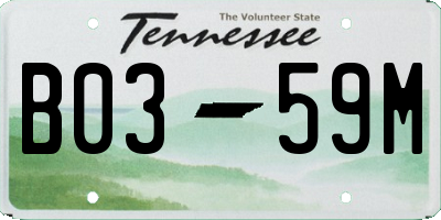 TN license plate B0359M