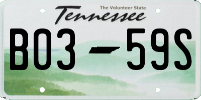 TN license plate B0359S