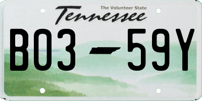 TN license plate B0359Y