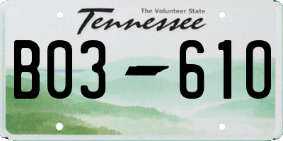 TN license plate B0361O