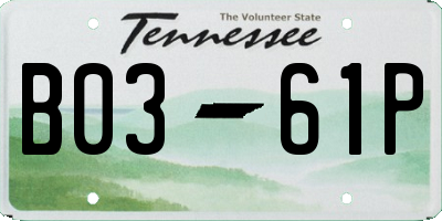 TN license plate B0361P
