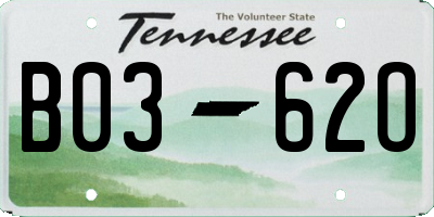 TN license plate B0362O