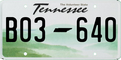 TN license plate B0364O