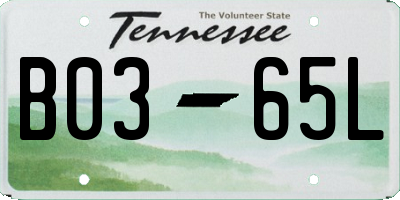 TN license plate B0365L