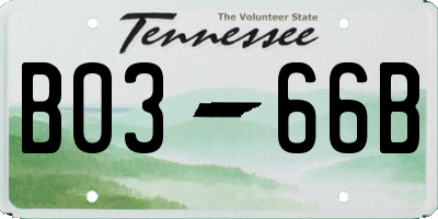 TN license plate B0366B