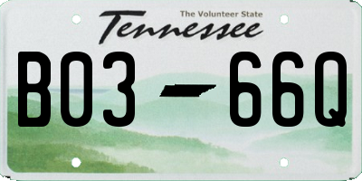 TN license plate B0366Q