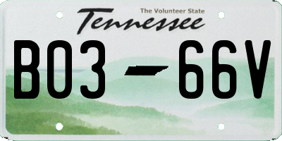 TN license plate B0366V