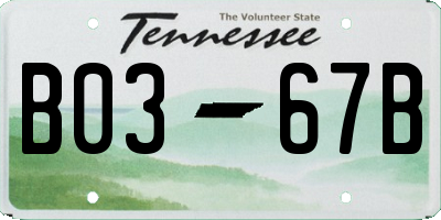 TN license plate B0367B