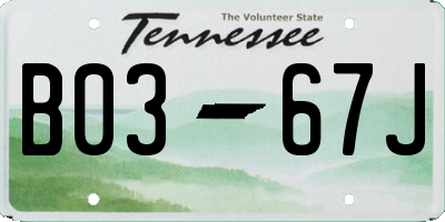 TN license plate B0367J