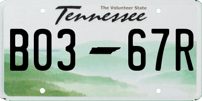 TN license plate B0367R