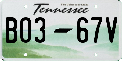 TN license plate B0367V