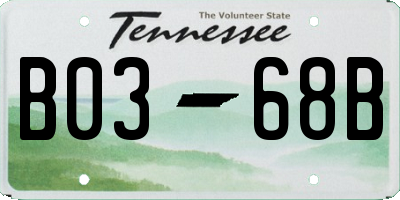TN license plate B0368B