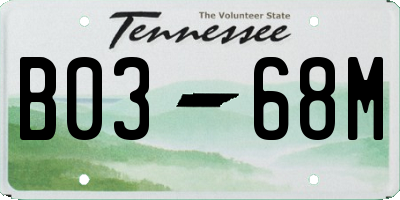 TN license plate B0368M