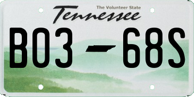 TN license plate B0368S