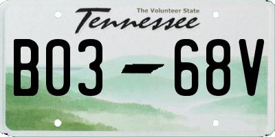 TN license plate B0368V