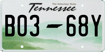 TN license plate B0368Y