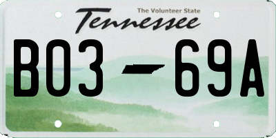 TN license plate B0369A