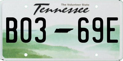 TN license plate B0369E