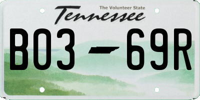 TN license plate B0369R