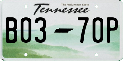 TN license plate B0370P