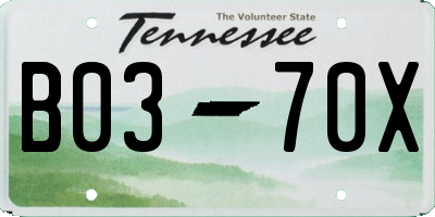 TN license plate B0370X