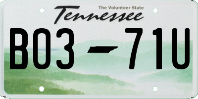 TN license plate B0371U