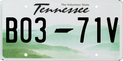 TN license plate B0371V