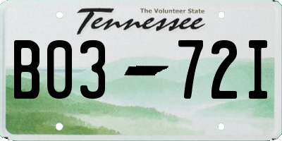 TN license plate B0372I