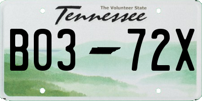 TN license plate B0372X