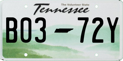 TN license plate B0372Y
