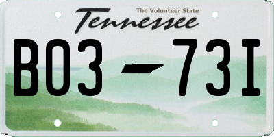 TN license plate B0373I