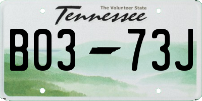 TN license plate B0373J