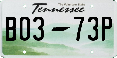 TN license plate B0373P