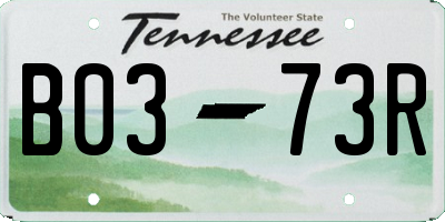 TN license plate B0373R
