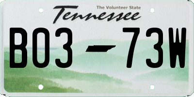 TN license plate B0373W